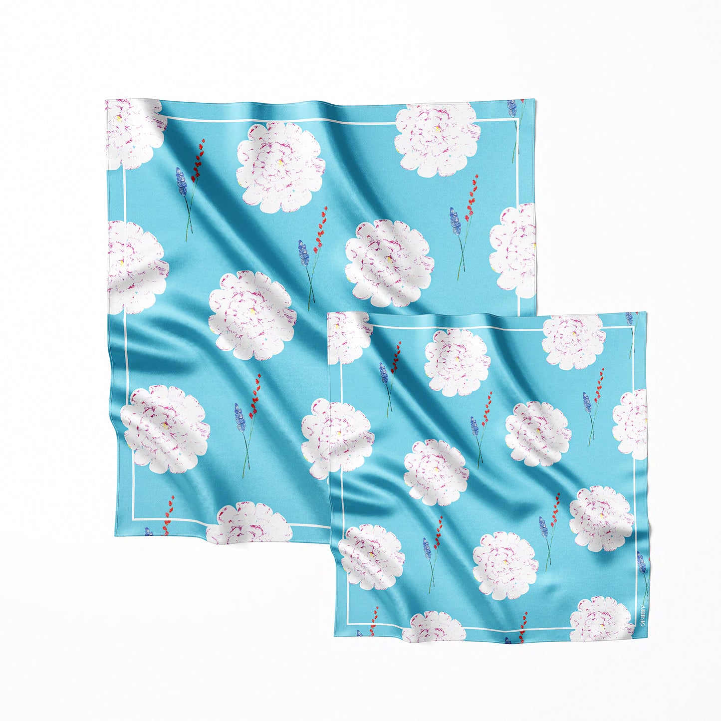 Silk scarf “Tenderness” 88×88 (double-sided print)