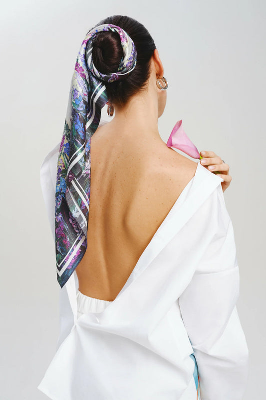 Premium silk scarf "Energy" 65x65