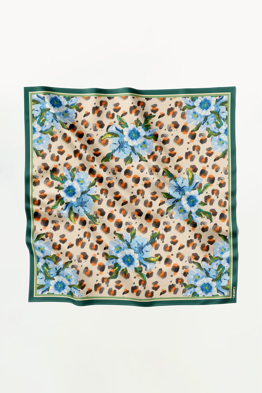 Premium silk scarf "A bold touch" 44х44