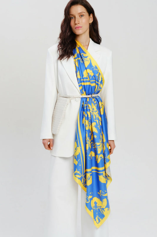 Premium silk scarf "Freedom" 88x88