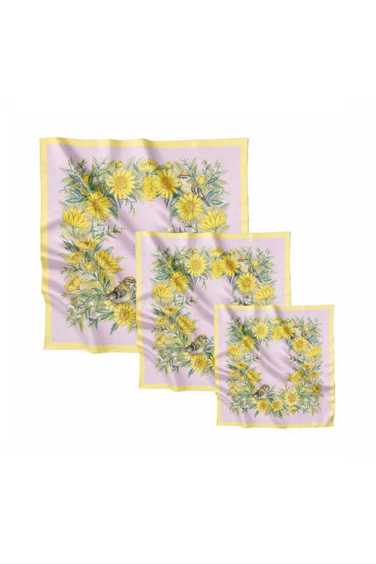 Silk pocket square "Circle of the Sun" 44х44 (Double-sided print)