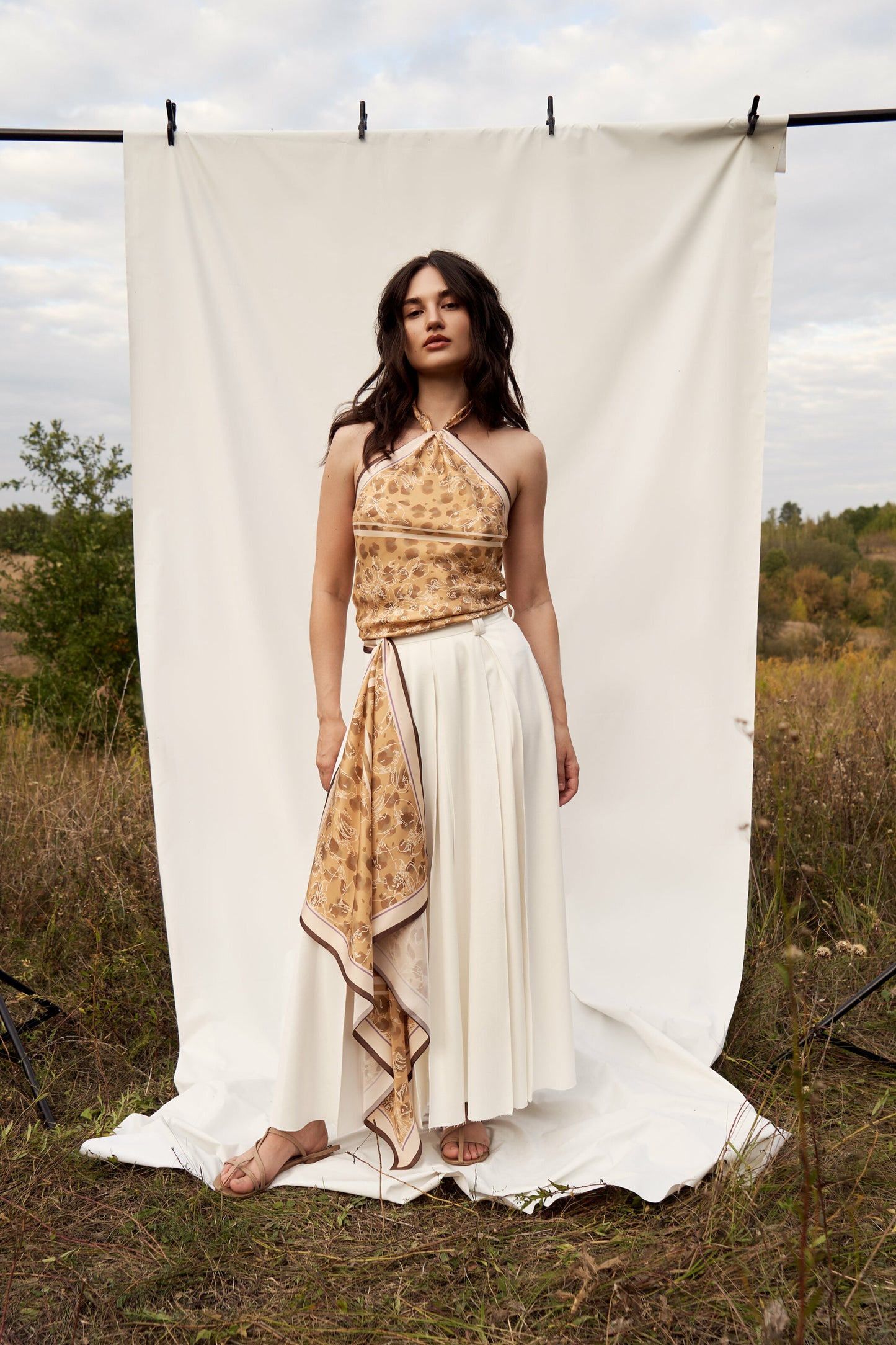 Silk Scarf "Balance" 88x88 (Double-sided print)