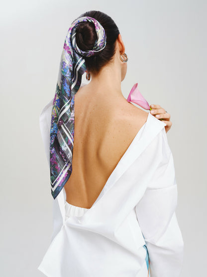 Silk Scarf "Energy" 65x65 (Double-sided print)