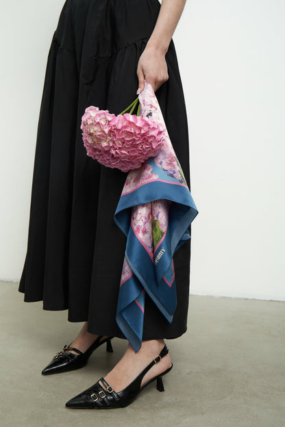 Silk Scarf "Sincere Feelings" 88x88 (Double-sided print)