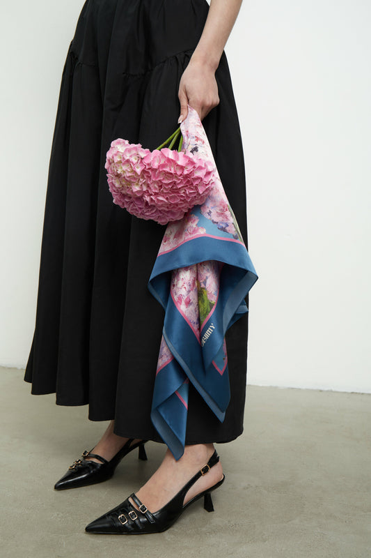 Silk Scarf "Sincere Feelings" 65x65 (Double-sided print)