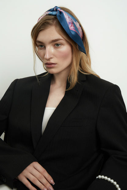 Silk pocket square "Sincere Feelings" 44х44 (Double-sided print)