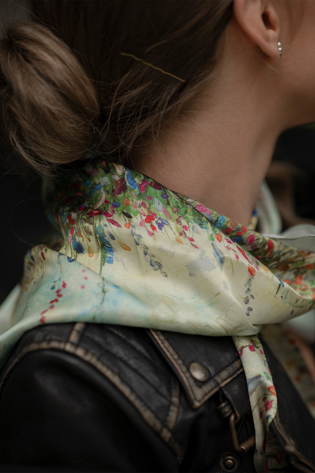 Silk Scarf "Summer Field" 65x65 (Double-sided print)