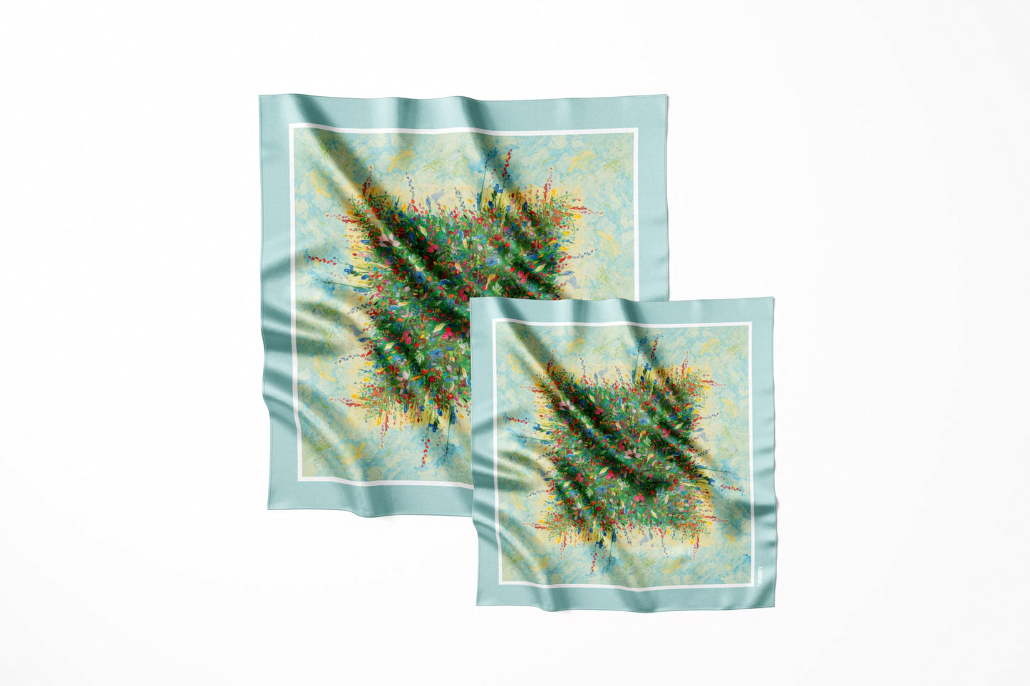 Silk Scarf "Summer Field" 65x65 (Double-sided print)
