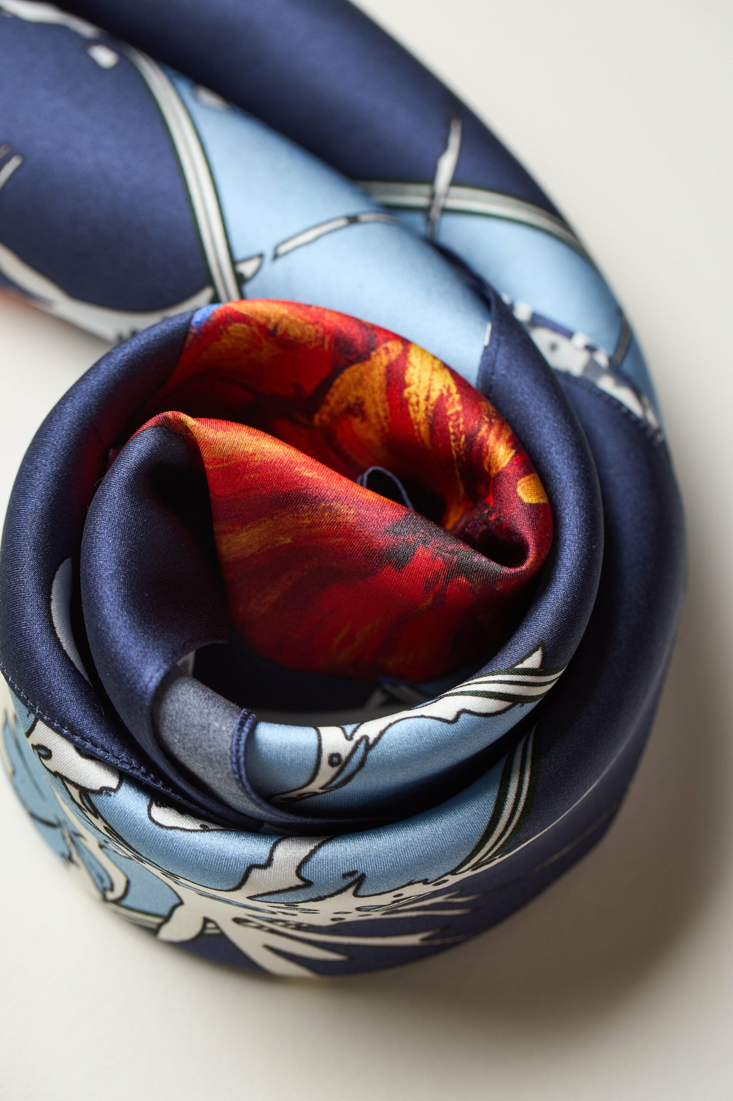 Silk Scarf "Poppy Blossom" 65x65 (Double-sided print)