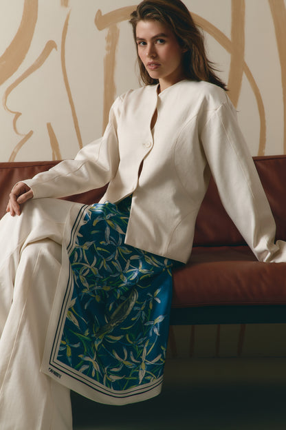 Silk Scarf "Melody of Two" 88x88 (Double-sided print)