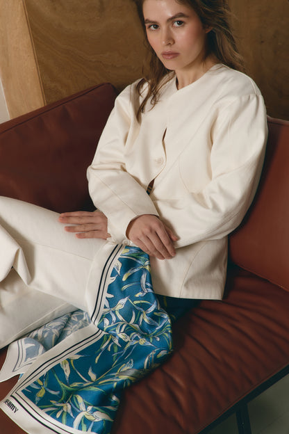 Silk Scarf "Melody of Two" 65x65 (Double-sided print)