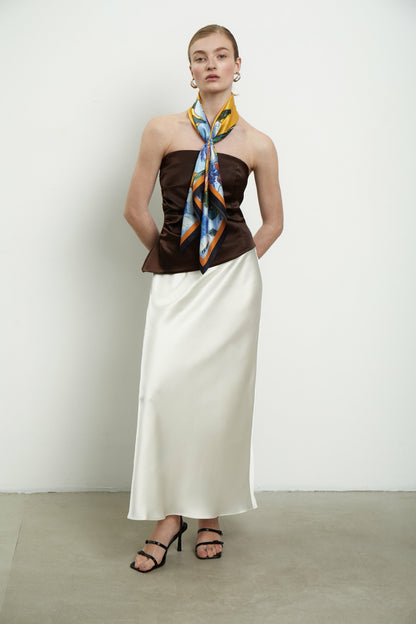 Silk pocket square "Kiss of the Sun" 44х44 (Double-sided print)