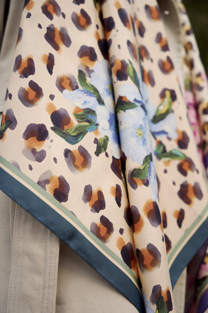 Silk Scarf "Bold Touch" 88x88 (Double-sided print)