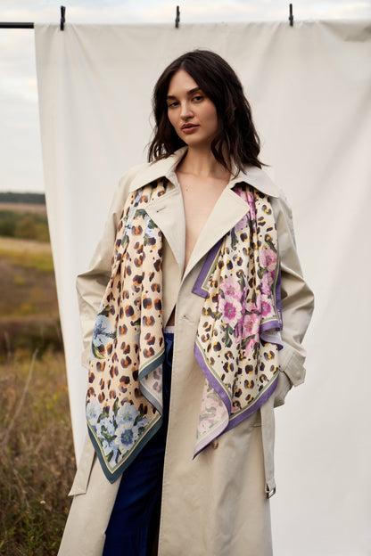 Silk Scarf "Bold Touch" 88x88 (Double-sided print)