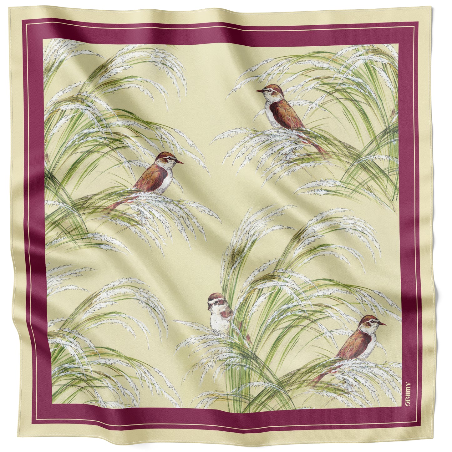 Silk pocket square "Silence of the Heart" 44х44 (Double-sided print)