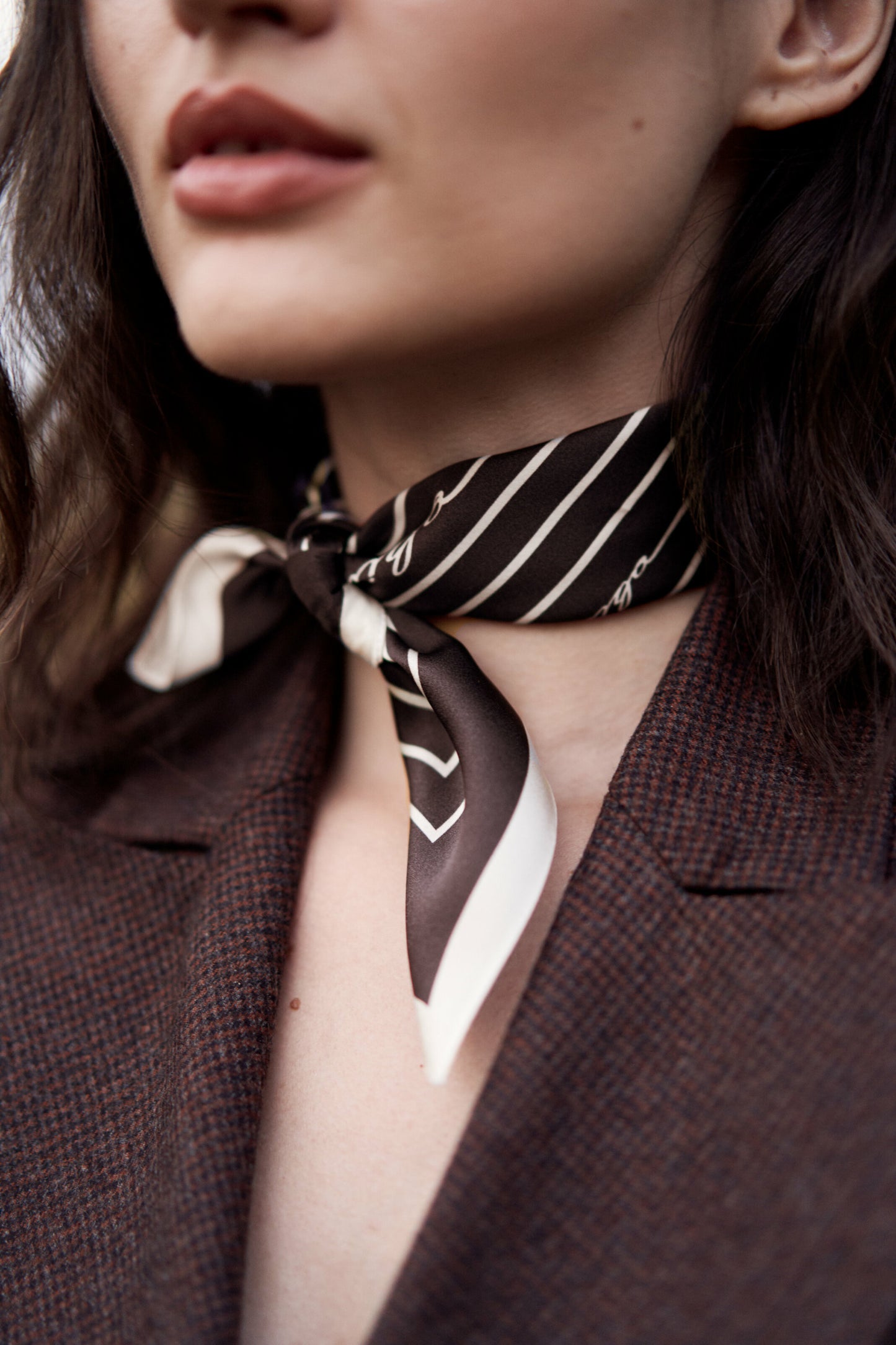 Silk pocket square "Morning Coffee" 44х44 (Double-sided print)