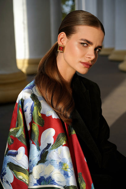 Silk pocket square "Confidence" 44х44 (Double-sided print)