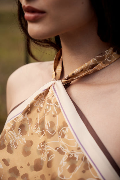 Premium silk scarf "Balance" 88x88