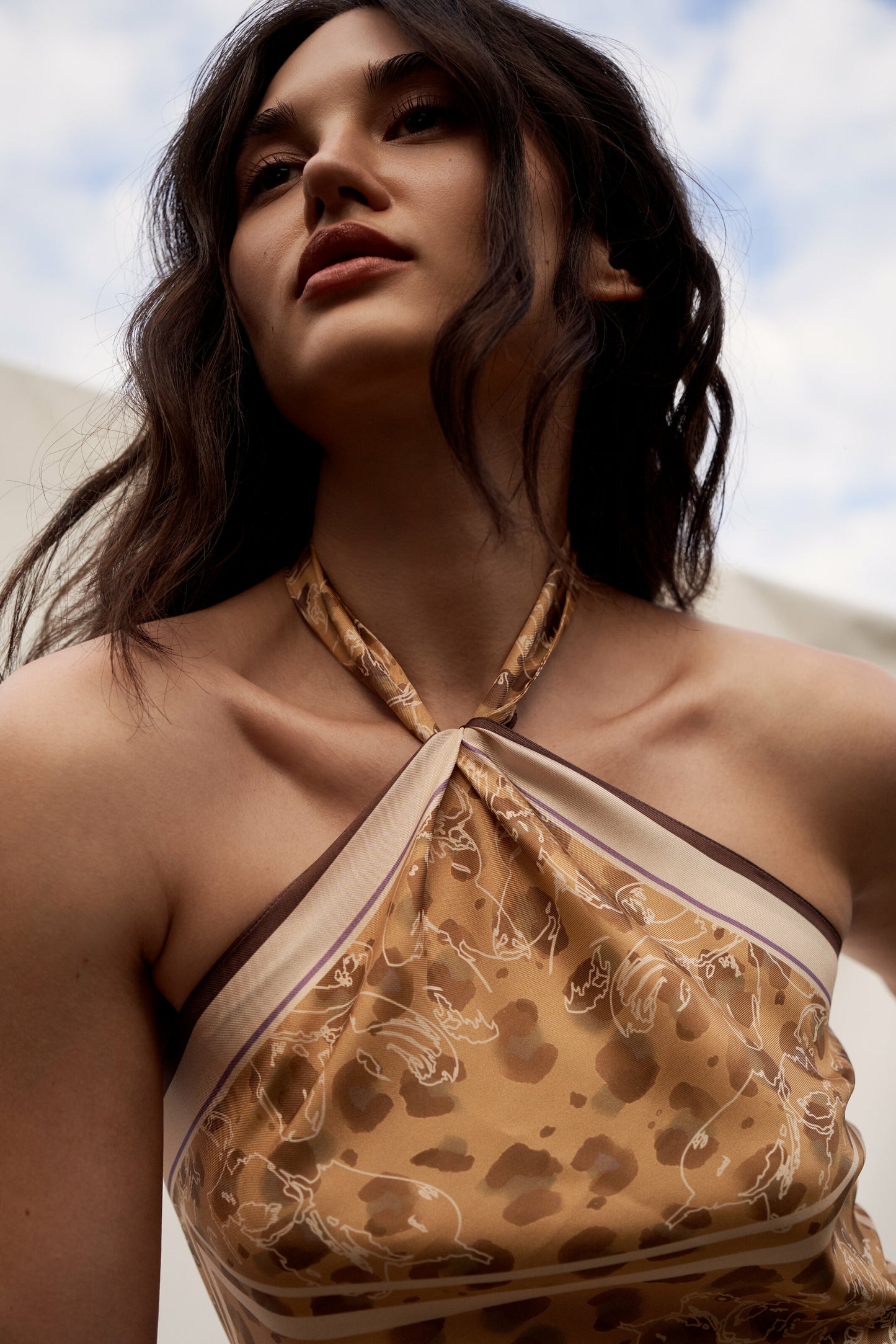 Premium silk scarf "Balance" 88x88