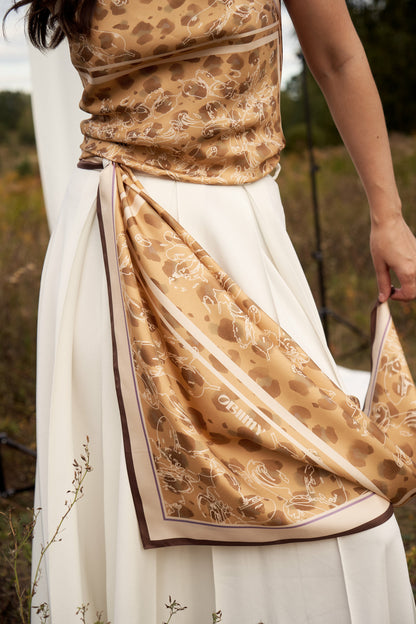 Premium silk scarf "Balance" 88x88