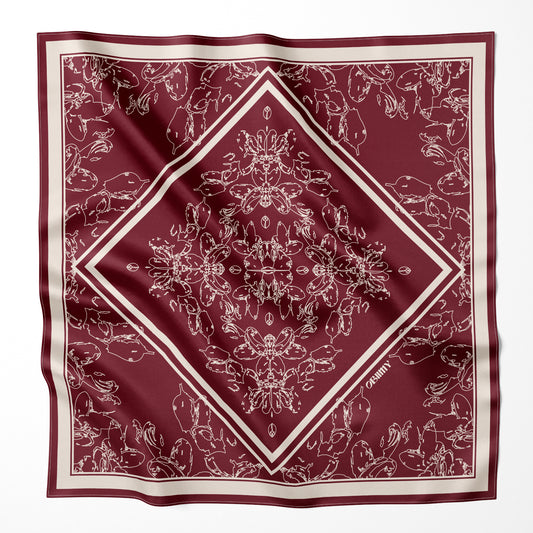 Premium silk scarf "Wild temptation" 44х44