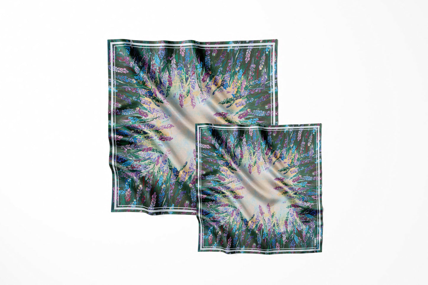 Premium silk scarf "Energy" 88x88