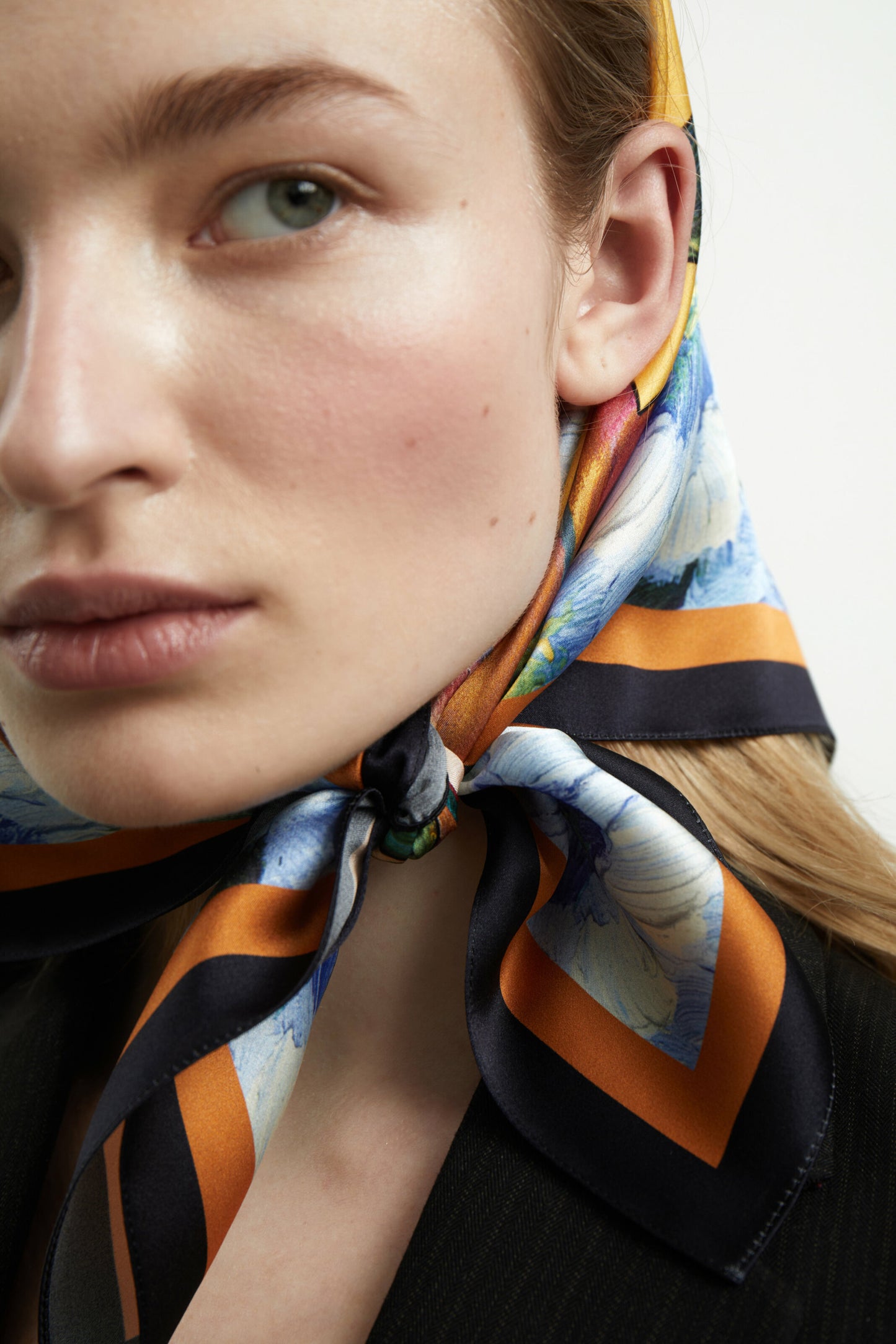 Premium silk scarf "Sun Kiss" 88x88