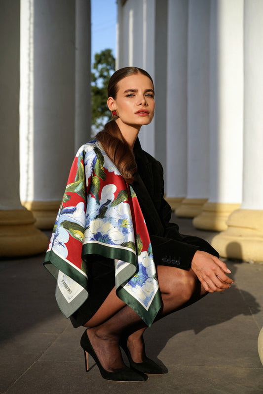 Premium silk scarf "Confidence" 88x88