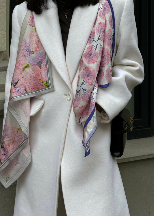 Premium silk scarf “Whirlpool of feeling” 44х44