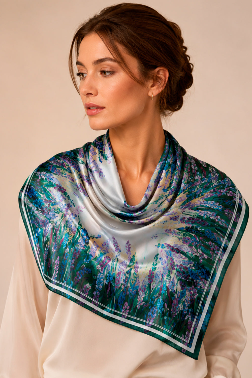 Silk Scarf "Energy" 65x65 (Double-sided print)