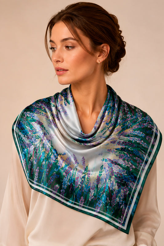 Silk Scarf "Energy" 65x65 (Double-sided print)