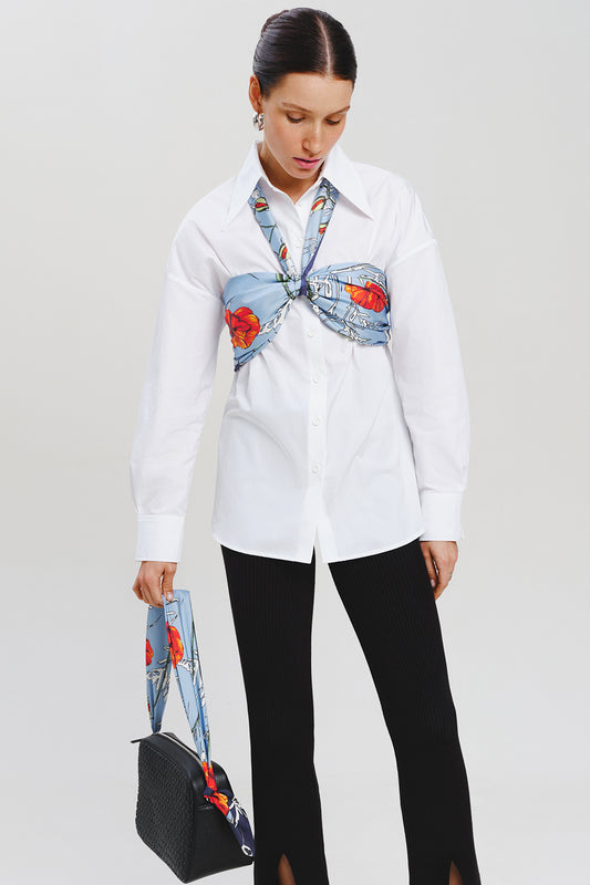 Silk pocket square "Poppy Blossom" 44х44 (Double-sided print)