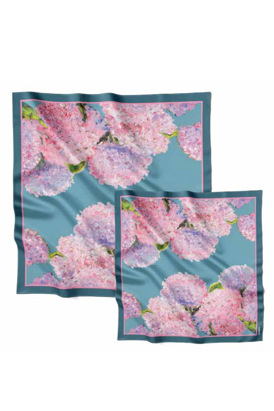 Silk pocket square "Sincere Feelings" 44х44 (Double-sided print)