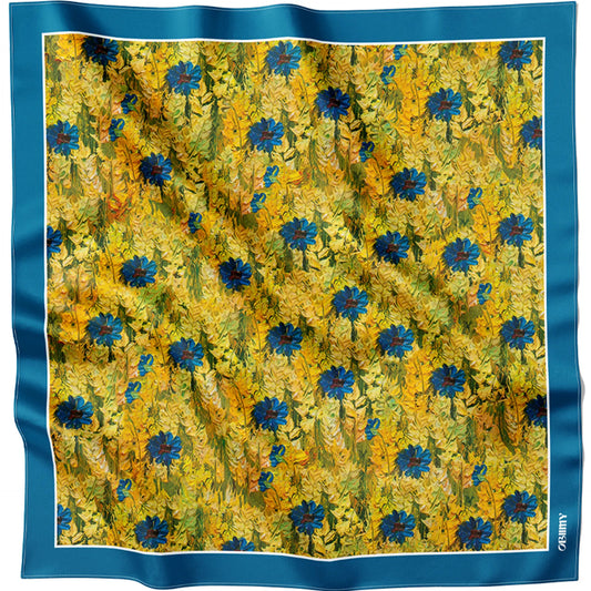 Silk pocket square "Courage" 44x44