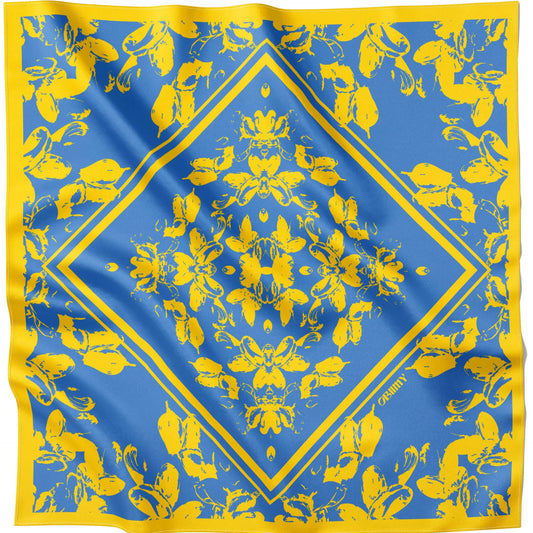 Silk pocket square "Freedom" 44x44