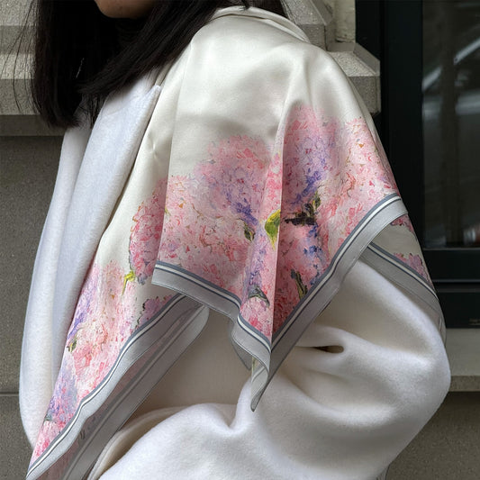Premium silk scarf “Between us” 44х44